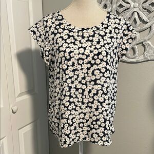 Ann Taylor White and Blue  Blouse